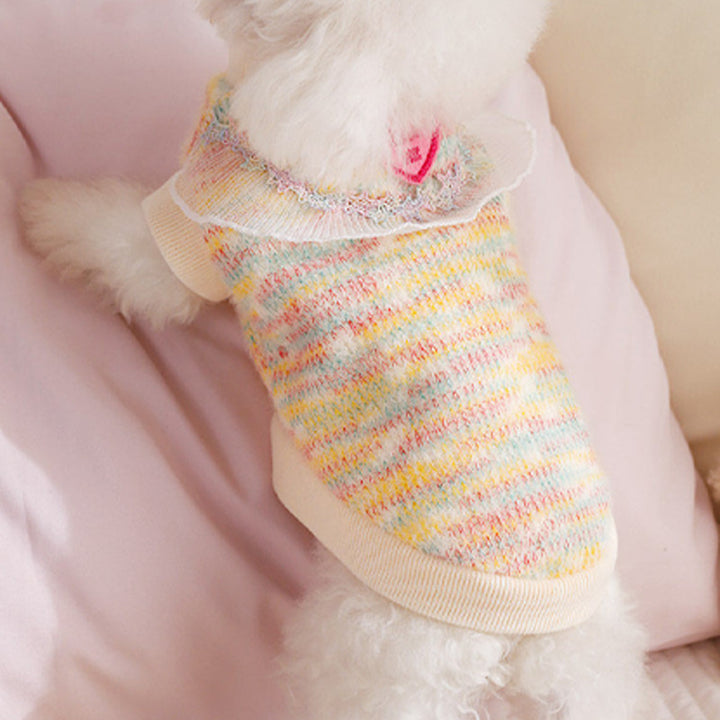 Cute Pet Vest with Lace Knitwear