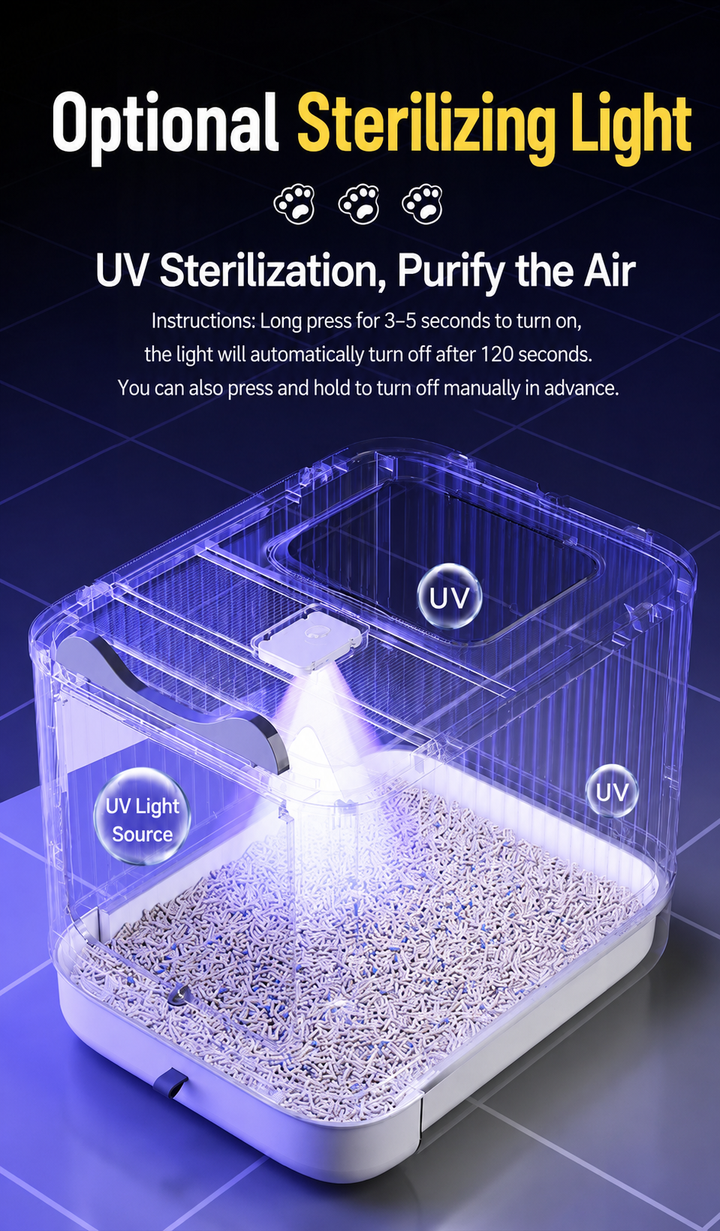 Self-deodorizing and sterilizing cat litter box