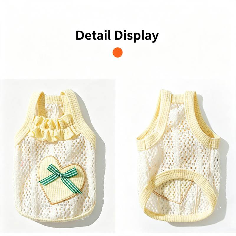 Heart Bow Lace Dog Tank Top