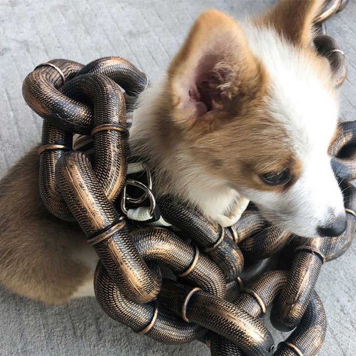 Fake Heavy Chain Dog Leash