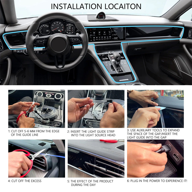 Car ambient lighting with seven colors