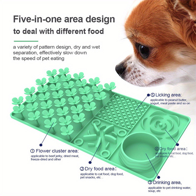 Easy-to-clean slow-feed pet placemats