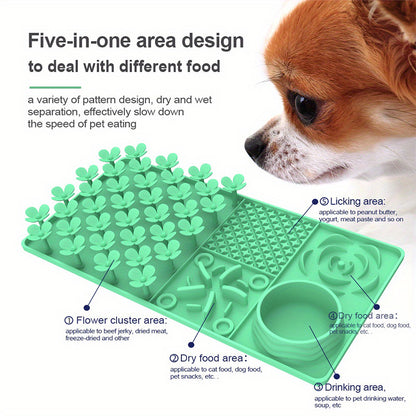 Easy-to-clean slow-feed pet placemats