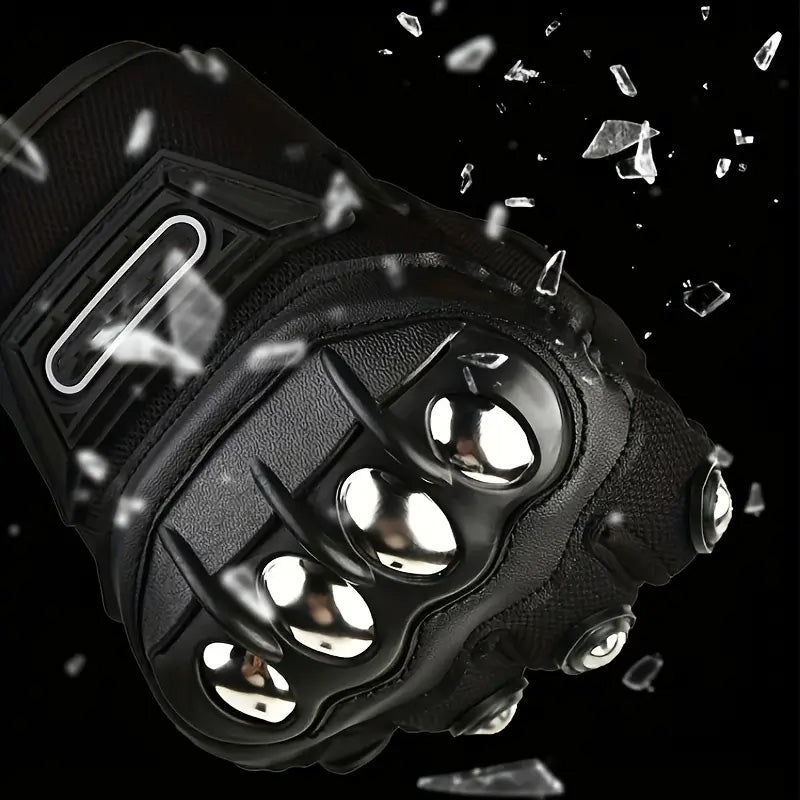 Outdoor Sports Steel Shell Half-Finger Gloves