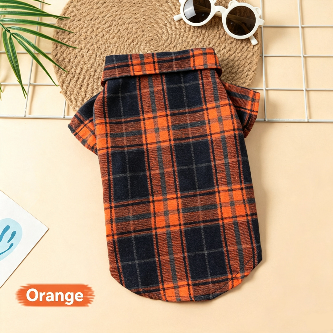 Casual Grid Pattern Dog Clothes