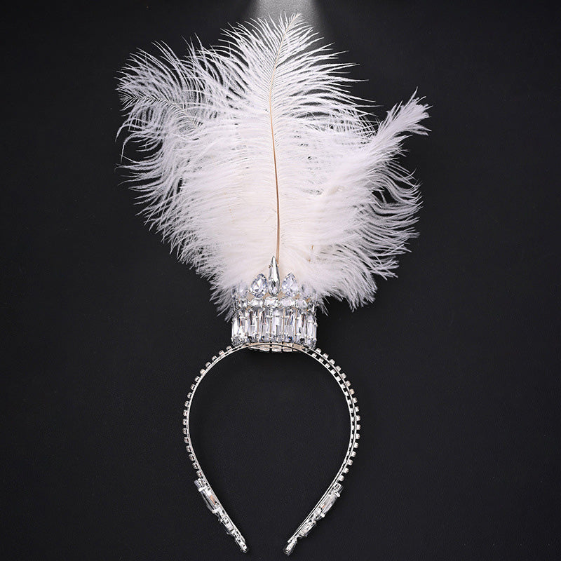 Personalized rhinestone feather headband