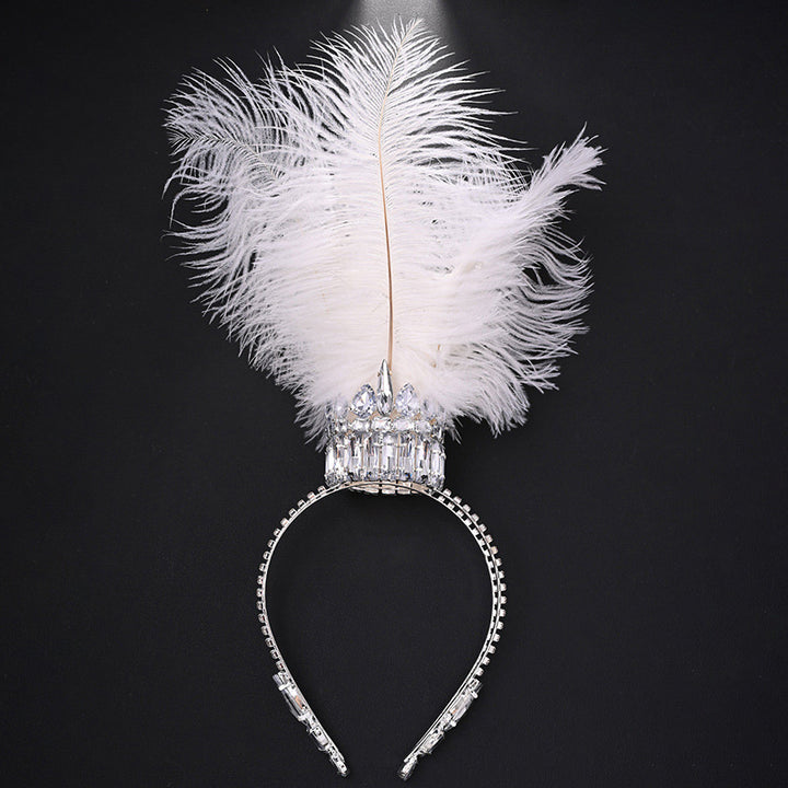 Personalized rhinestone feather headband
