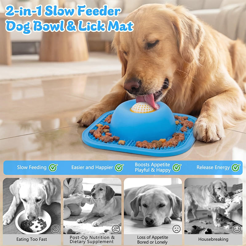 2-in-1 Silicone Pet Slow Feeder
