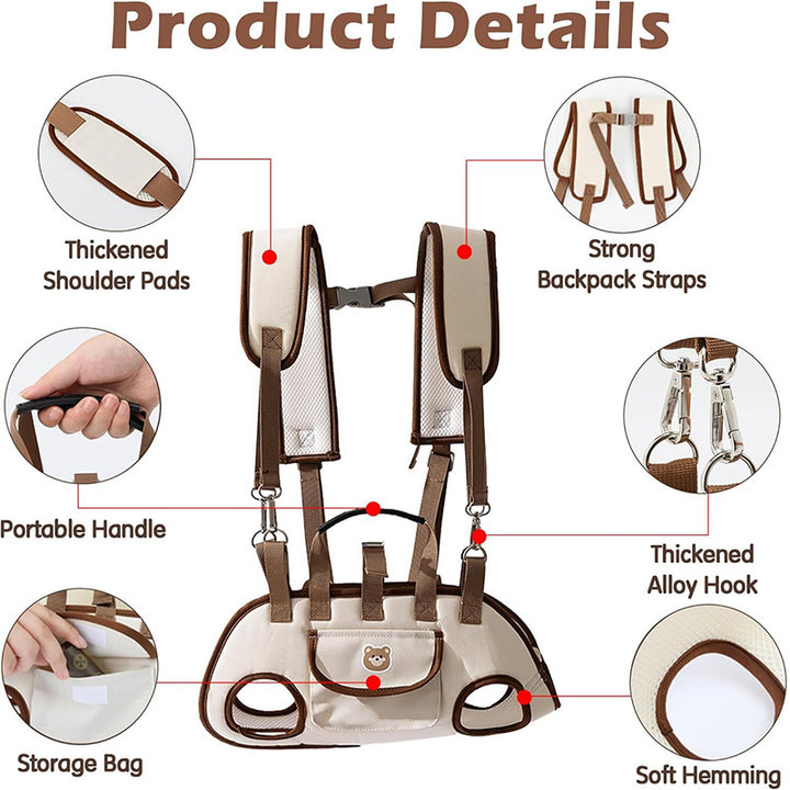 Double-shoulder and hand-held pet leash backpack
