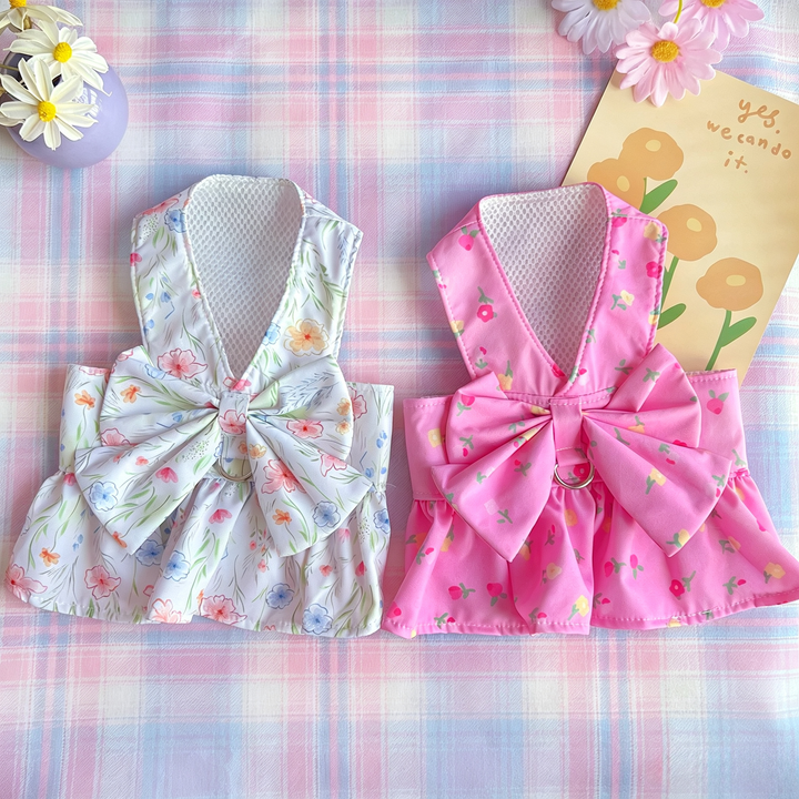 Floral Pet Harness Dress