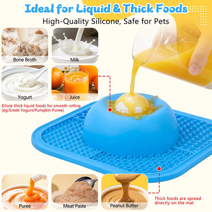 2-in-1 Silicone Pet Slow Feeder