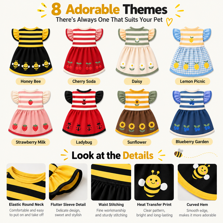 Ruffle Sleeve Pet Party Dress
