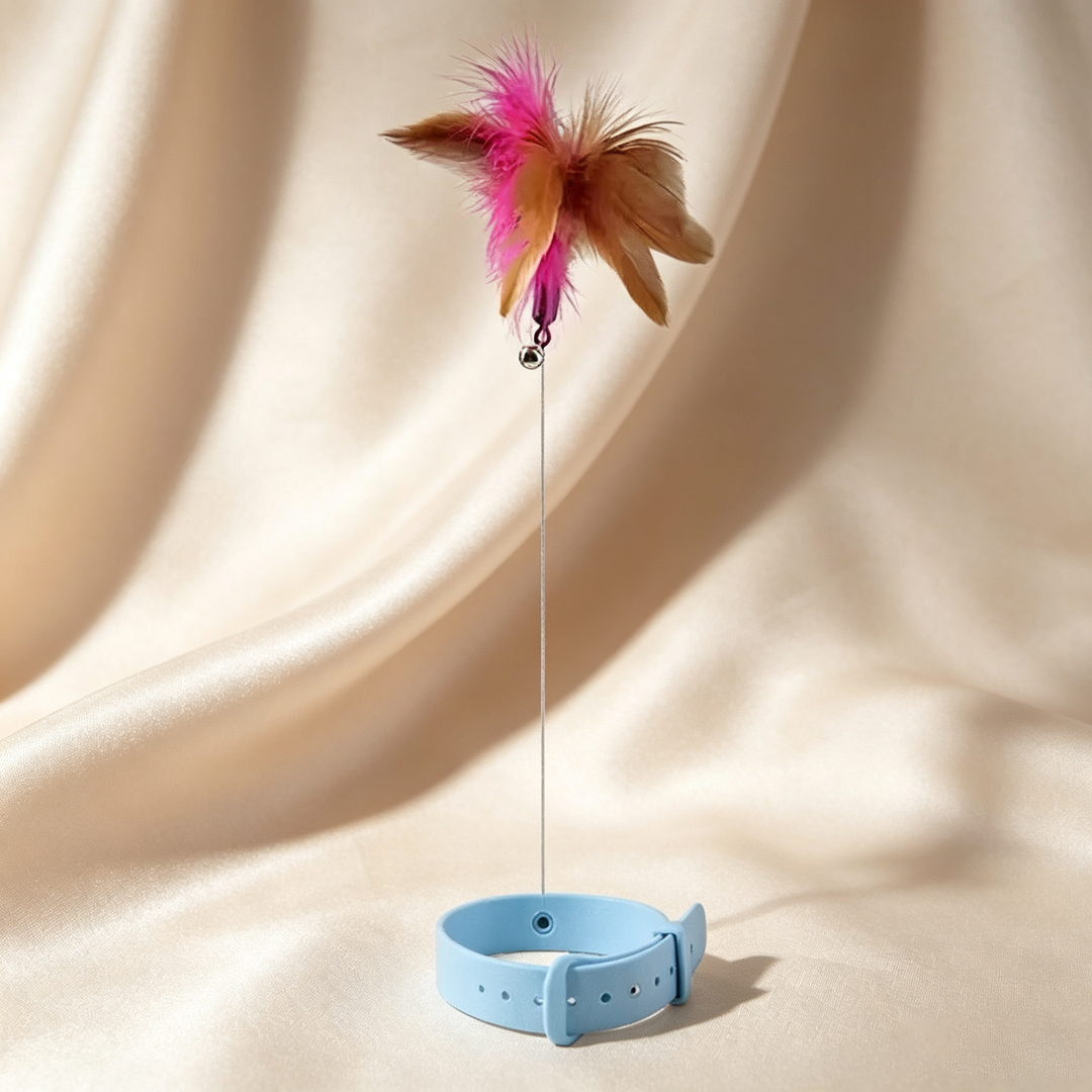 Adjustable collar cat toy