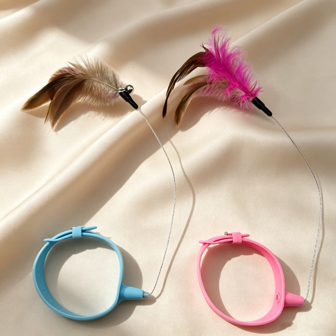 Adjustable collar cat toy
