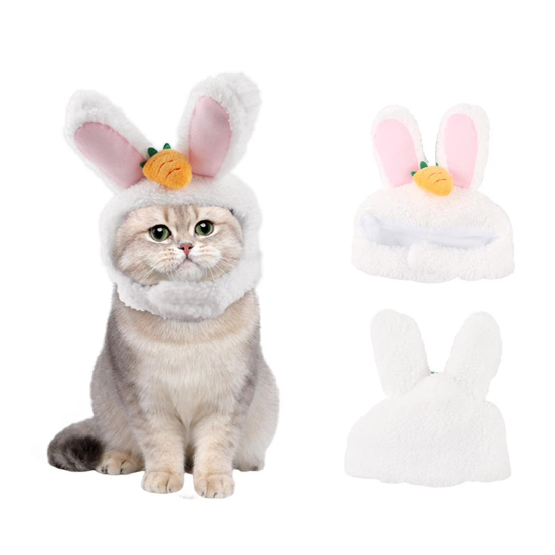Plush Bunny Ear Pet Hat With Carrot
