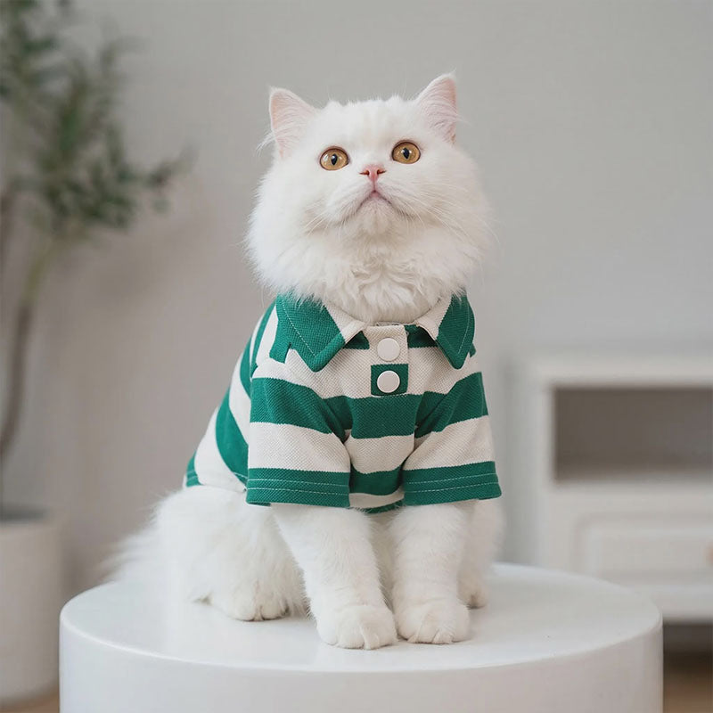 Casual Striped Pet Polo Shirt