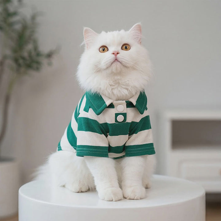 Casual Striped Pet Polo Shirt