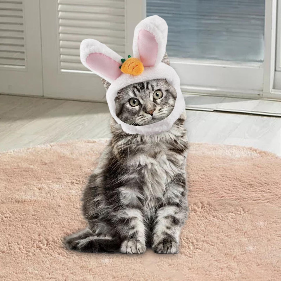 Plush Bunny Ear Pet Hat With Carrot