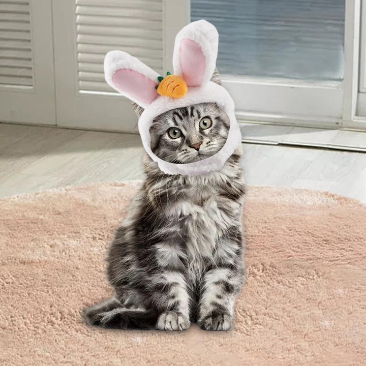 Plush Bunny Ear Pet Hat With Carrot