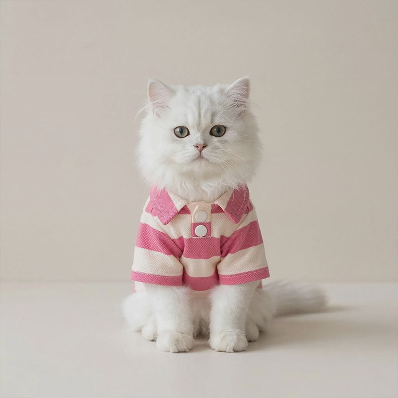 Casual Striped Pet Polo Shirt
