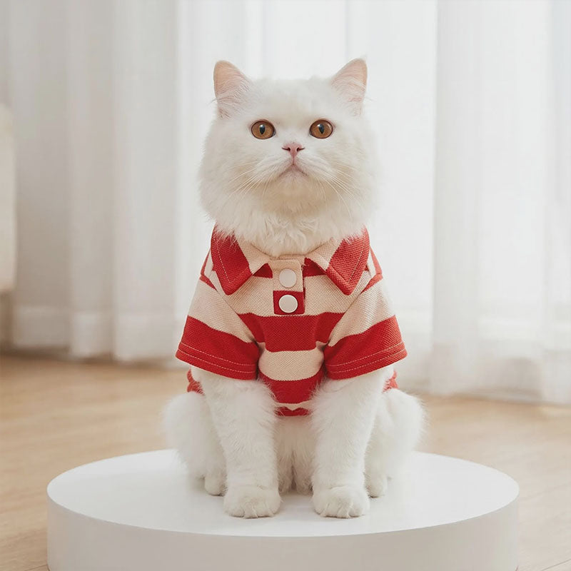 Casual Striped Pet Polo Shirt