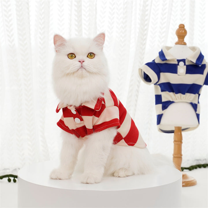 Striped Pet Polo Shirt