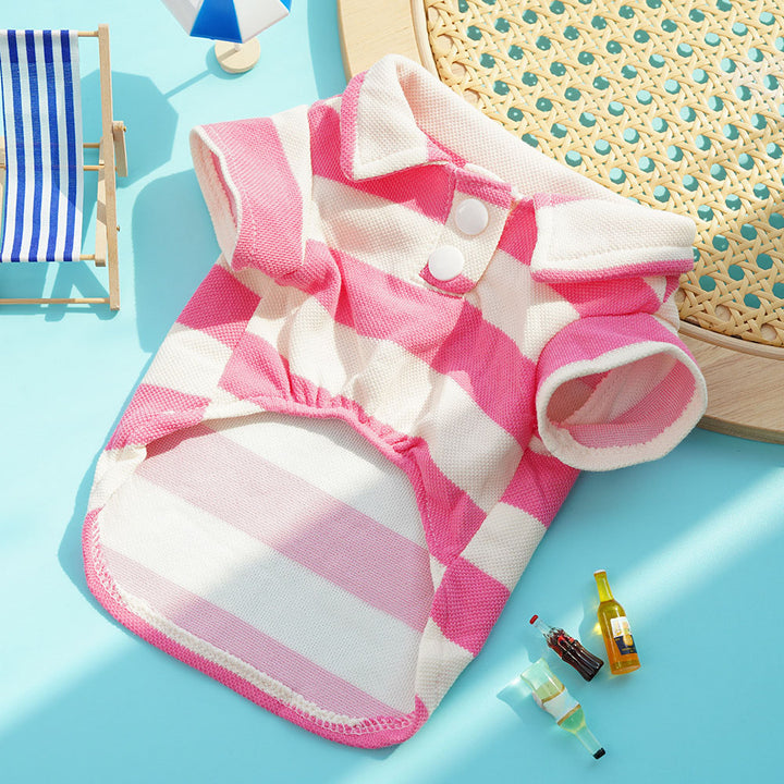 Striped Pet Polo Shirt