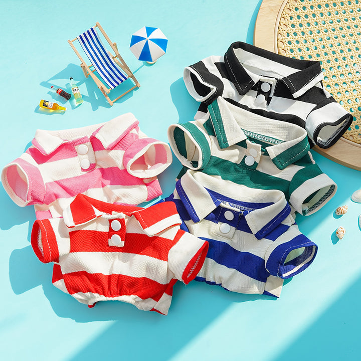 Striped Pet Polo Shirt