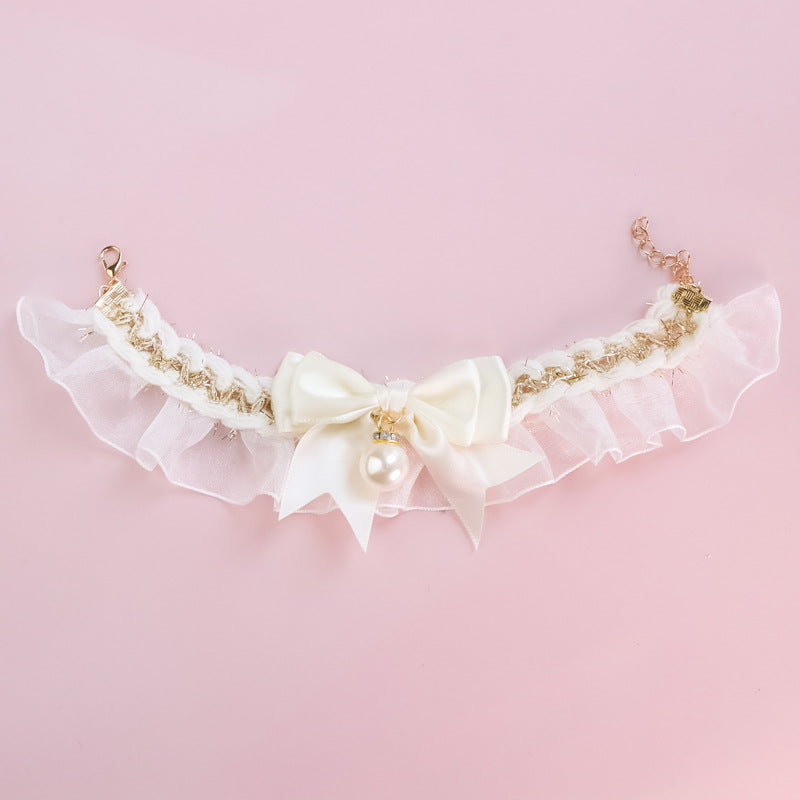 Pet Bow and Pearl Collar