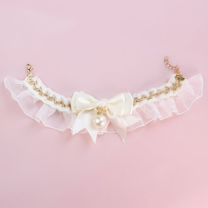 Pet Bow and Pearl Collar