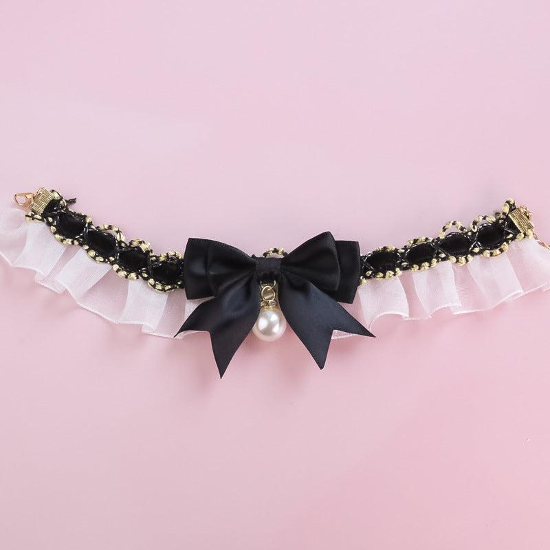 Pet Bow and Pearl Collar