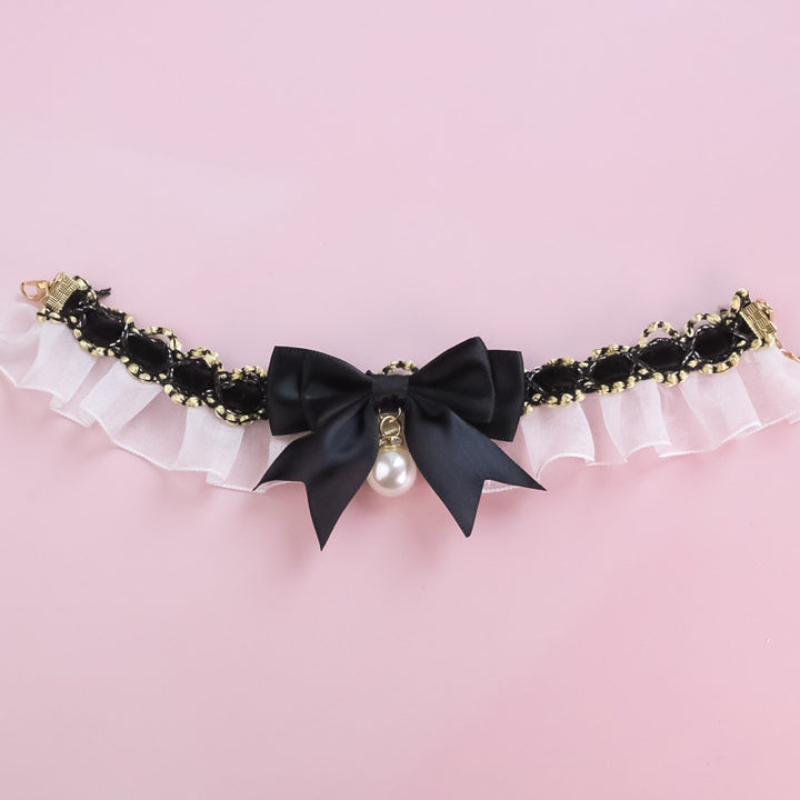 Pet Bow and Pearl Collar