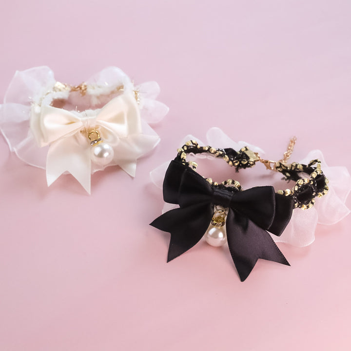 Pet Bow and Pearl Collar