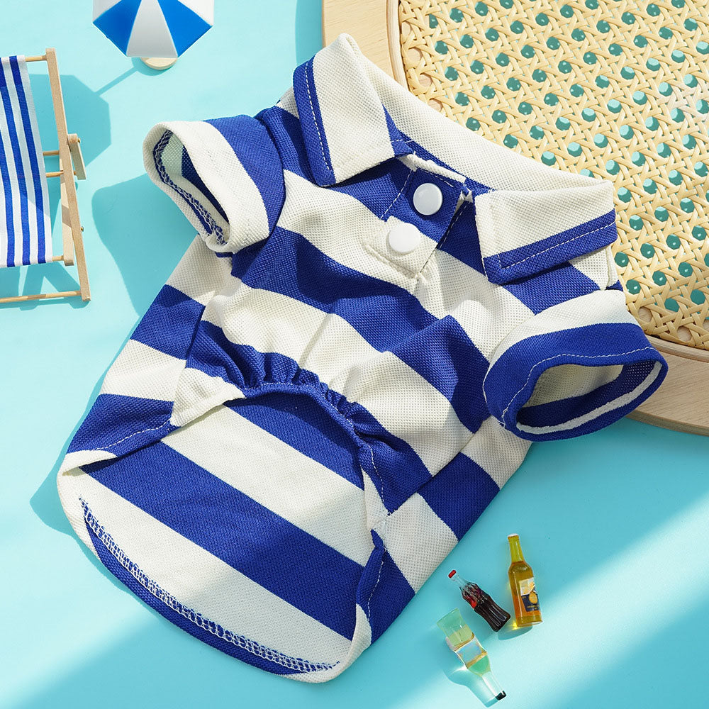 Striped Pet Polo Shirt