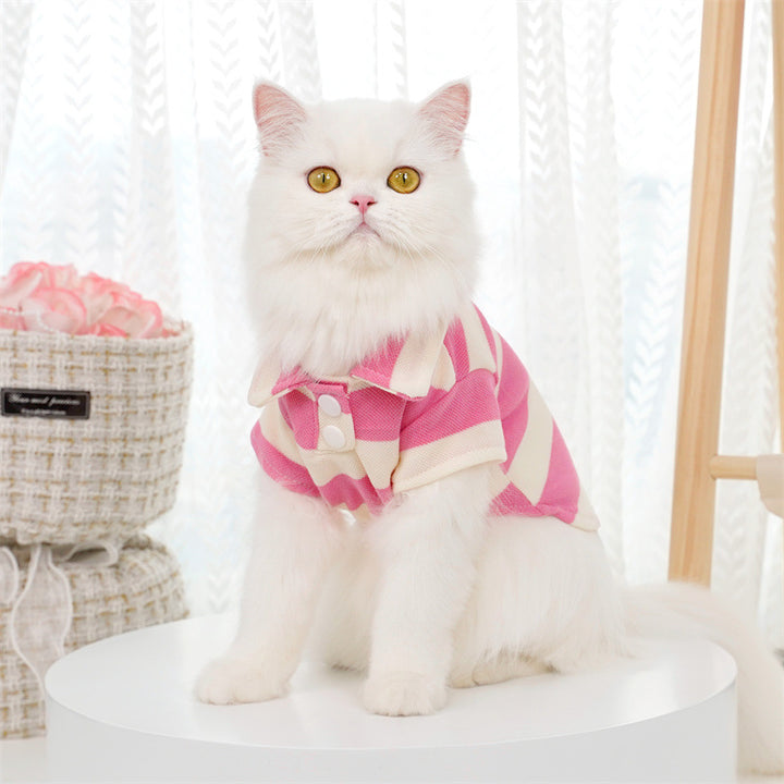 Striped Pet Polo Shirt