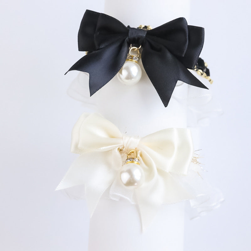 Pet Bow and Pearl Collar