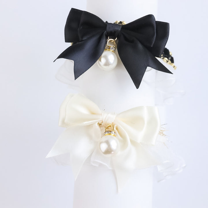 Pet Bow and Pearl Collar