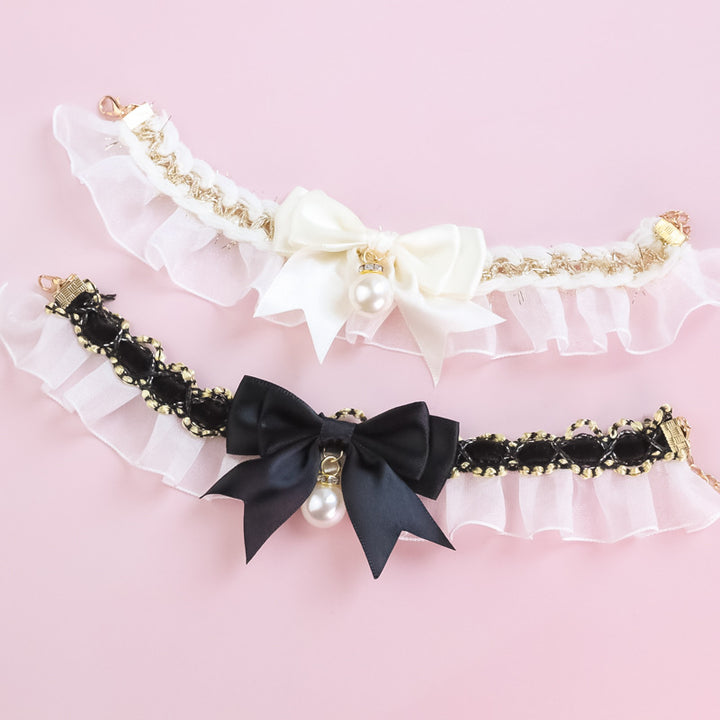 Pet Bow and Pearl Collar