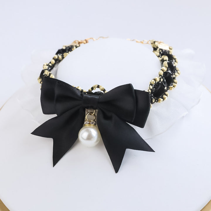 Pet Bow and Pearl Collar