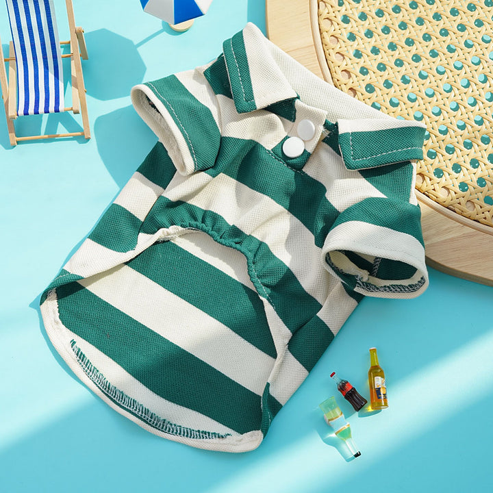 Striped Pet Polo Shirt