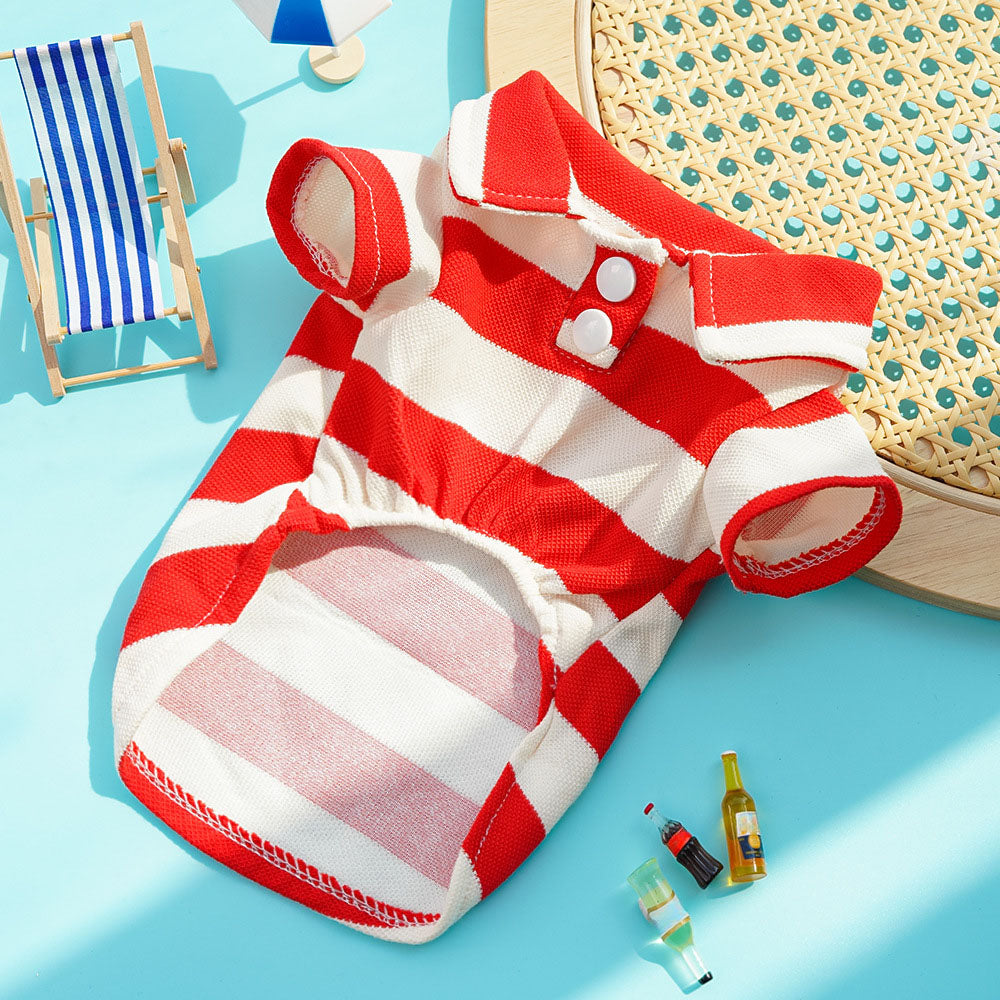 Striped Pet Polo Shirt