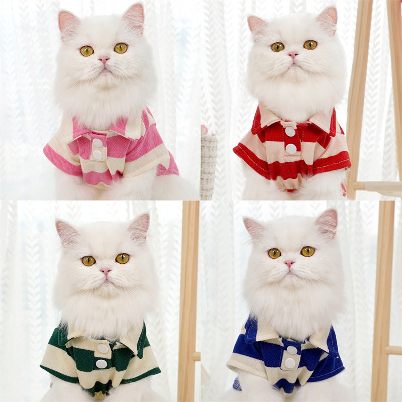Striped Pet Polo Shirt