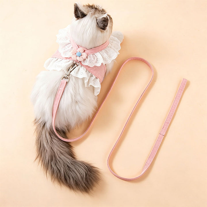 Lace Flower Pet Carrier Leash Set