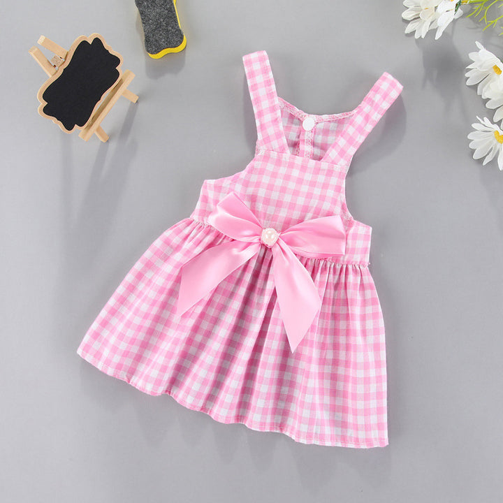 Gingham Bow Pet Suspender Dress