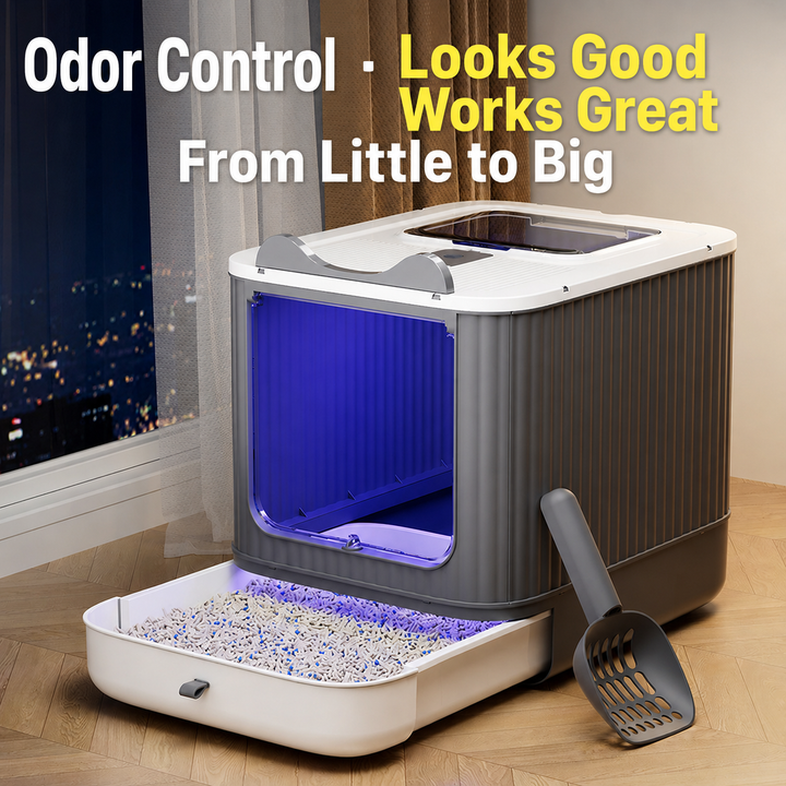 Self-deodorizing and sterilizing cat litter box