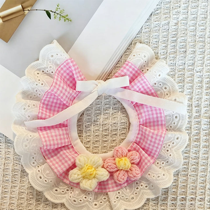 Lace flower pet neckerchief