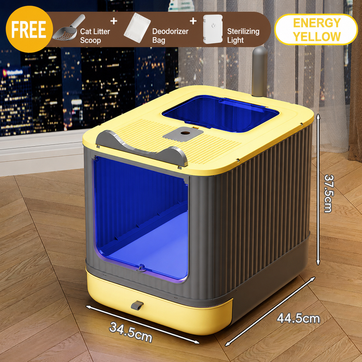 Self-deodorizing and sterilizing cat litter box