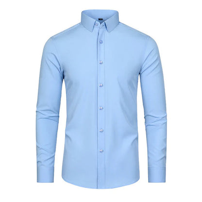 Men's Silky Wrinkle Resistant Solid Color Stretch Shirt🔥💕