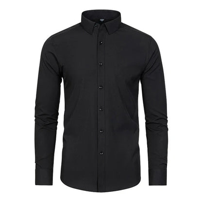 Men's Silky Wrinkle Resistant Solid Color Stretch Shirt🔥💕