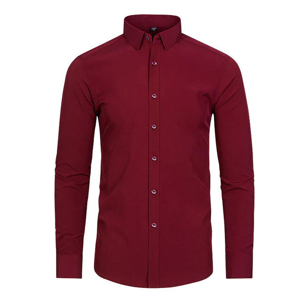 Men's Silky Wrinkle Resistant Solid Color Stretch Shirt🔥💕